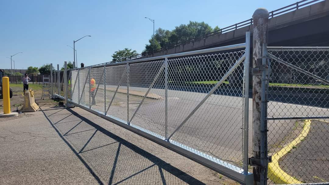Chain link access control gate installation