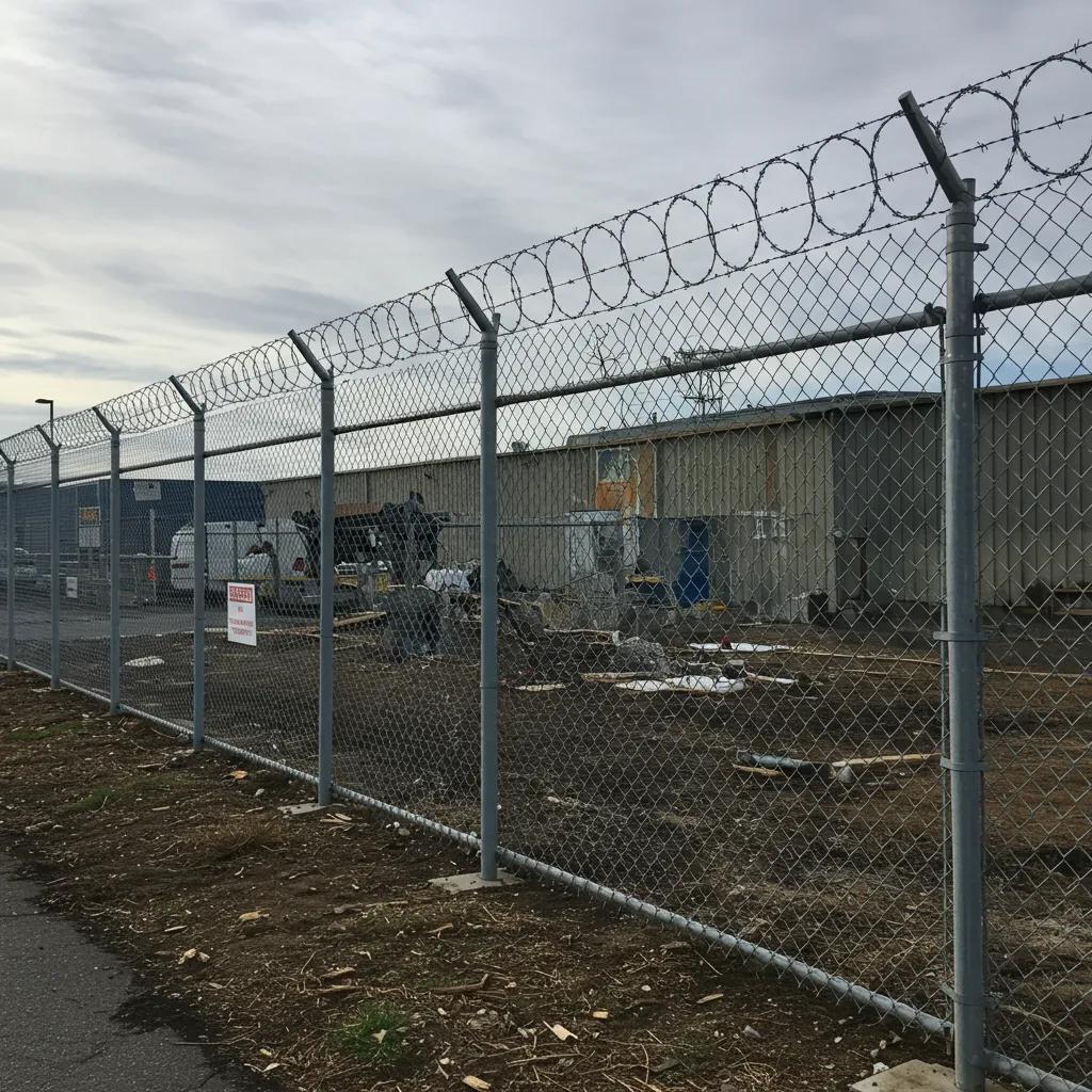 Chain link fencing providing security for commercial properties
