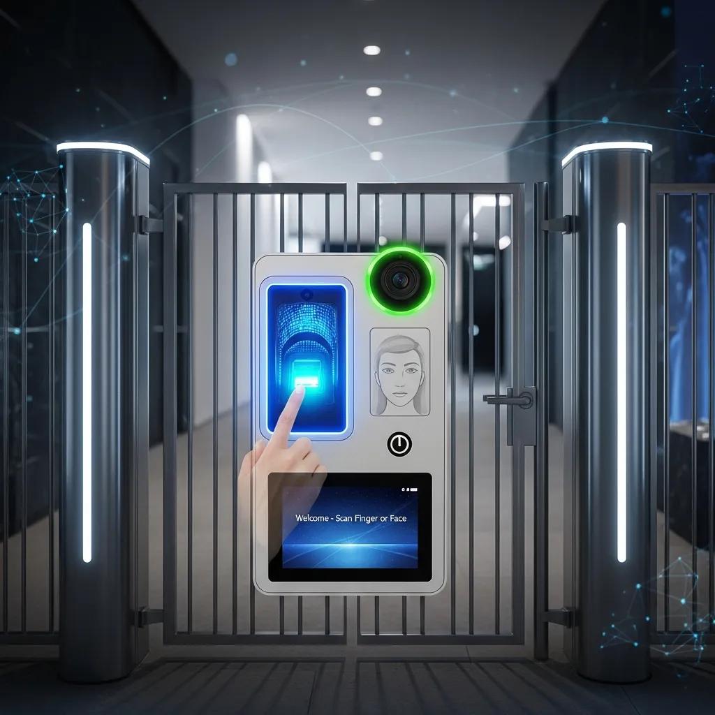Biometric access control system with fingerprint scanner and facial recognition